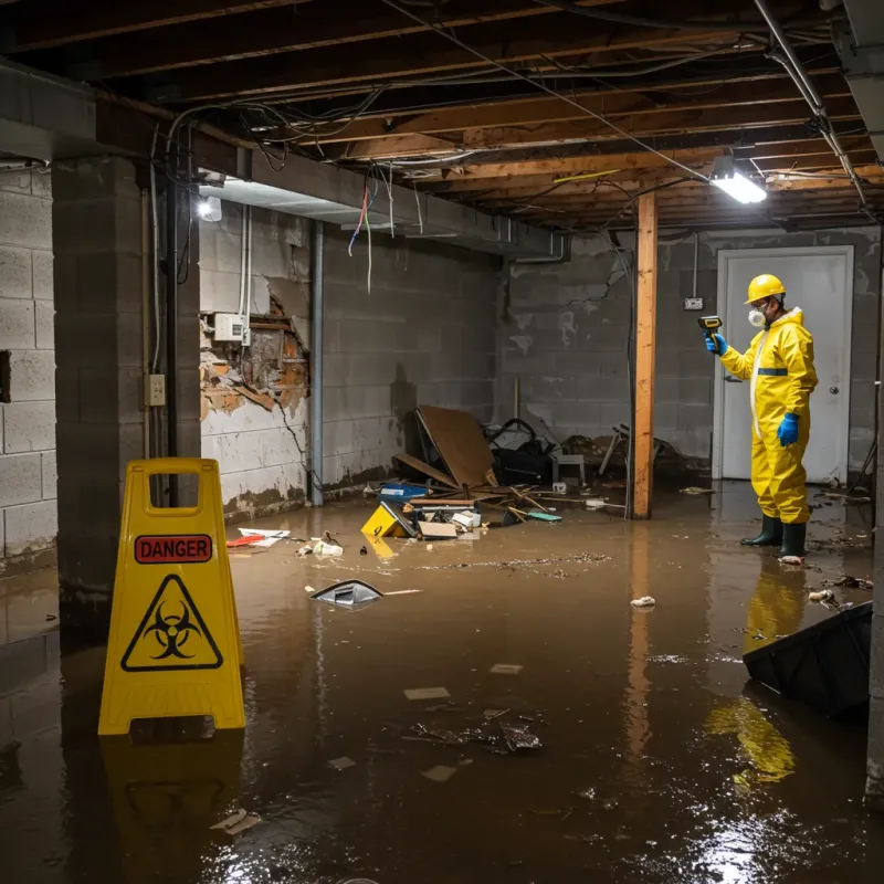 Flooded Basement Electrical Hazard in Stone County, AR Property